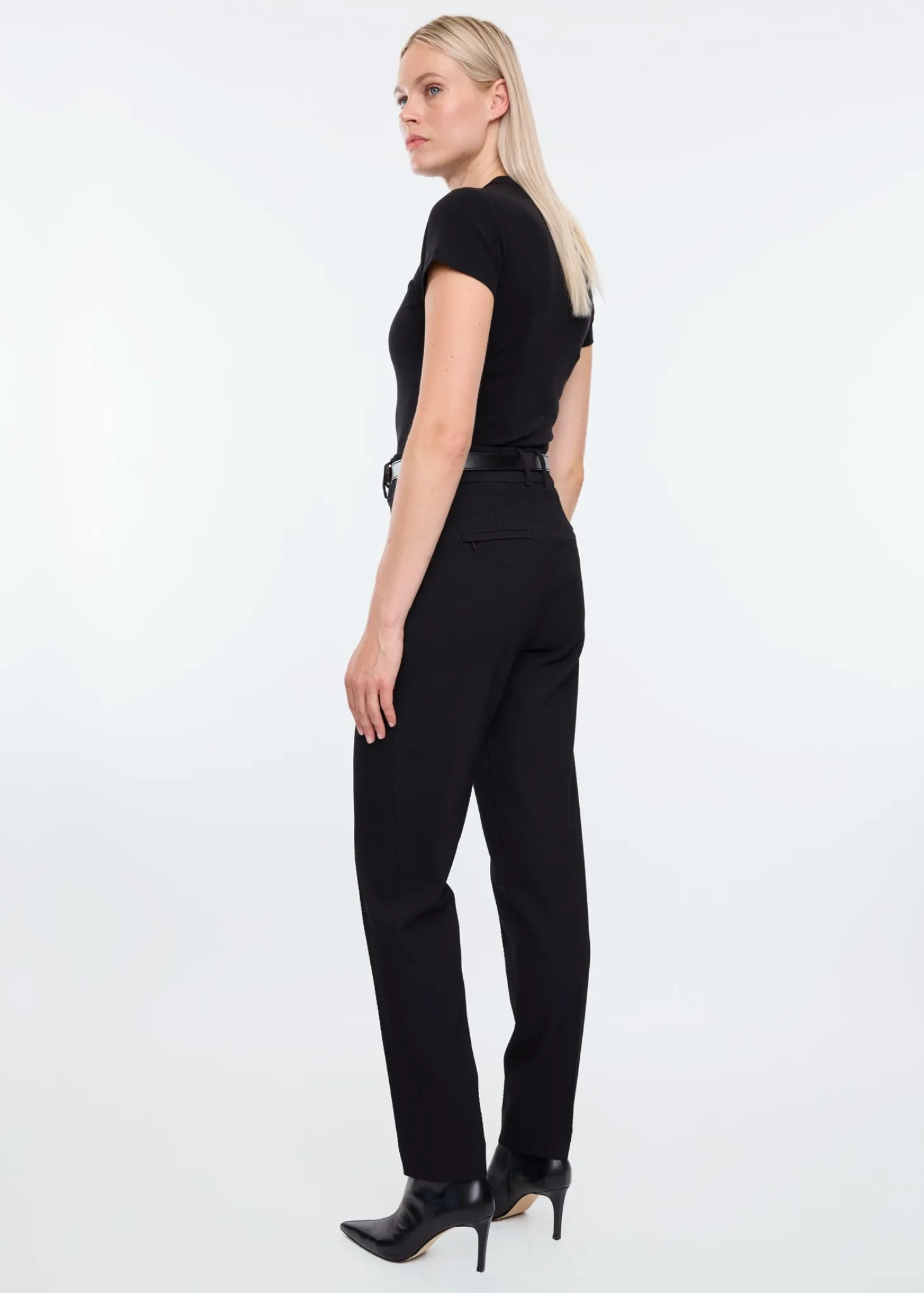 Tapered waffle trousers tall