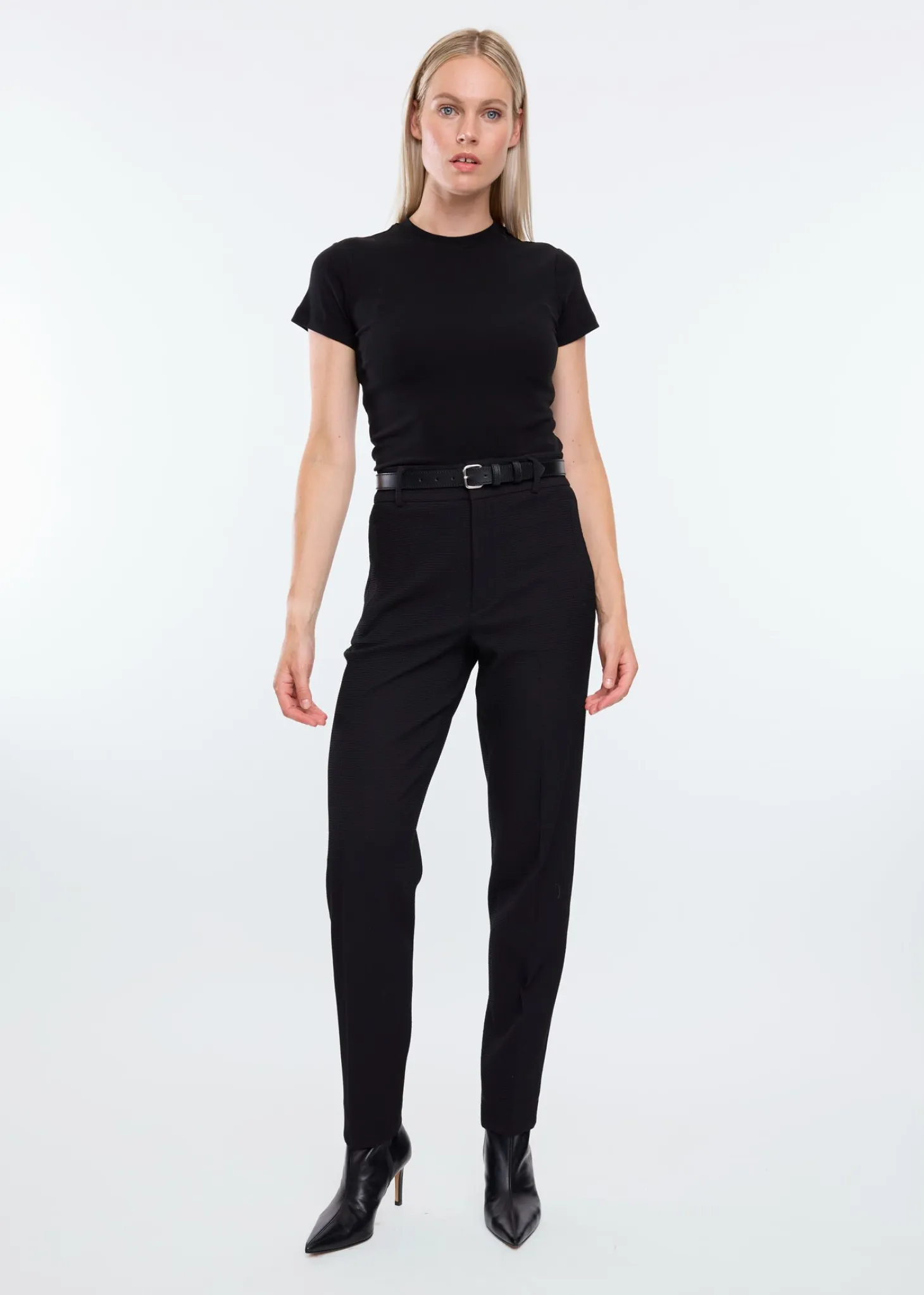 Tapered waffle trousers tall