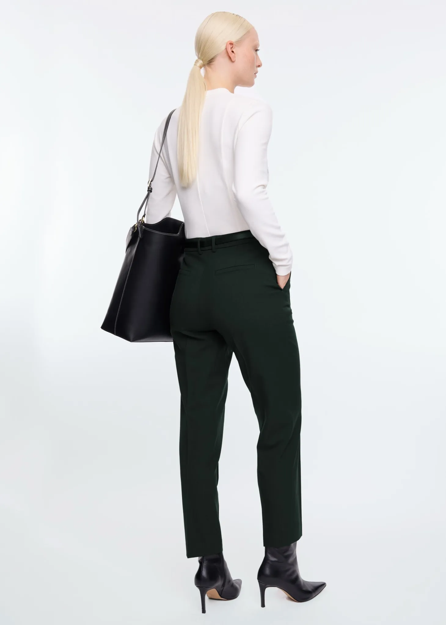 Tapered wool pants