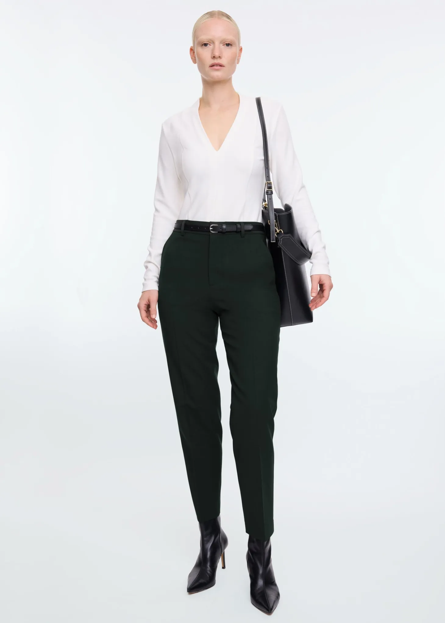 Tapered wool pants