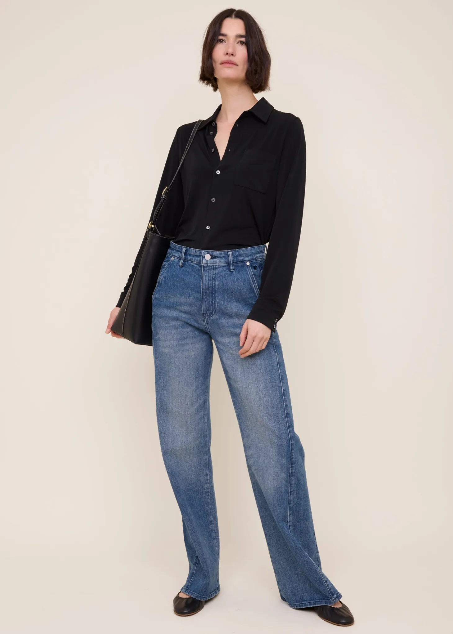tricot blouse met zakken