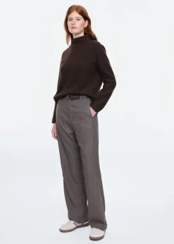 Turtle neck curl wool sweater