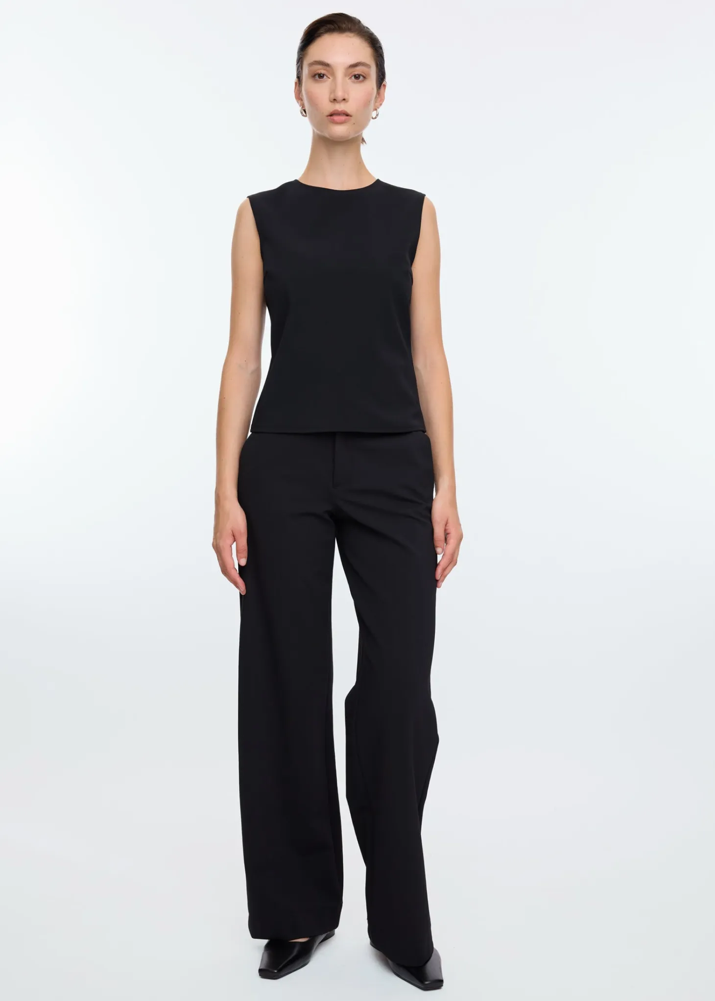 Twill mouwloze top