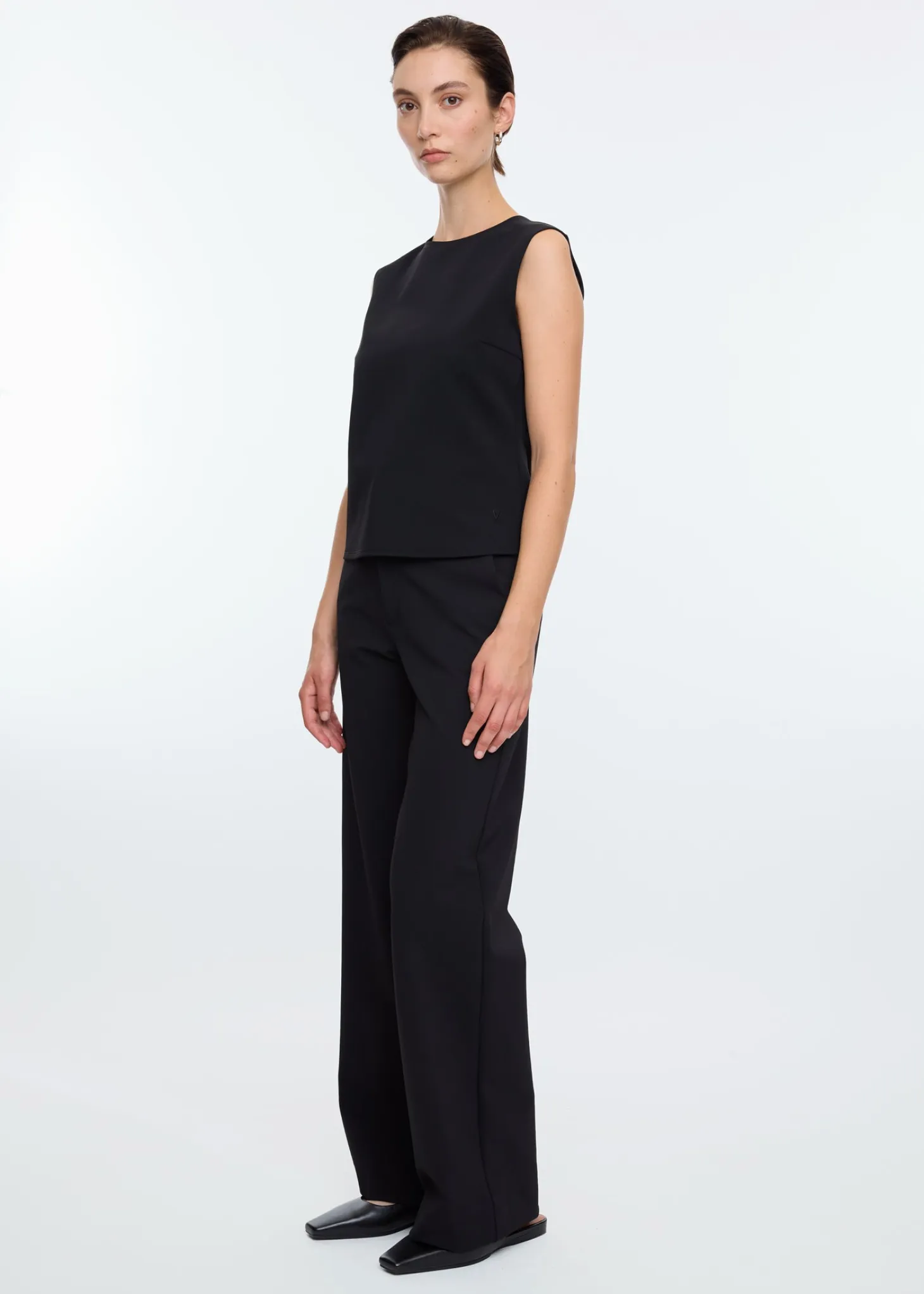 Twill mouwloze top