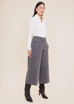 Viscose top met rits