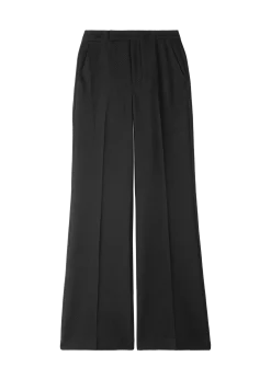 Wafel structuur broek flared fit