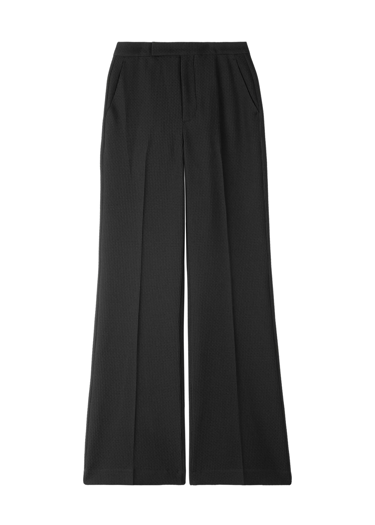 Wafel structuur broek flared fit