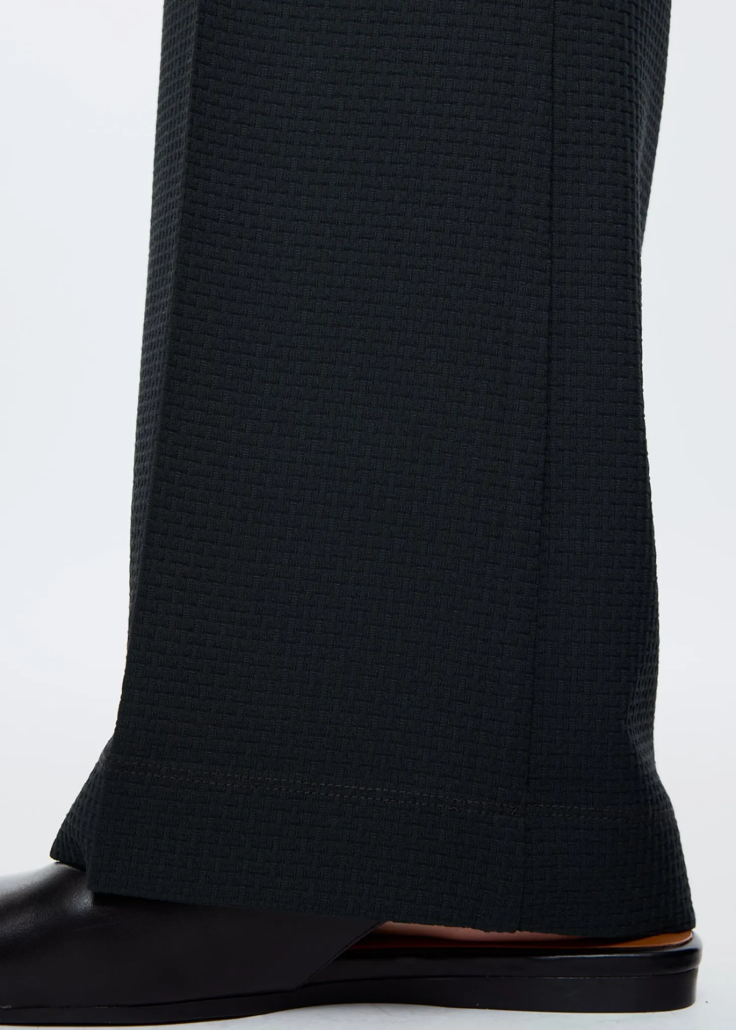Waffle flared trousers