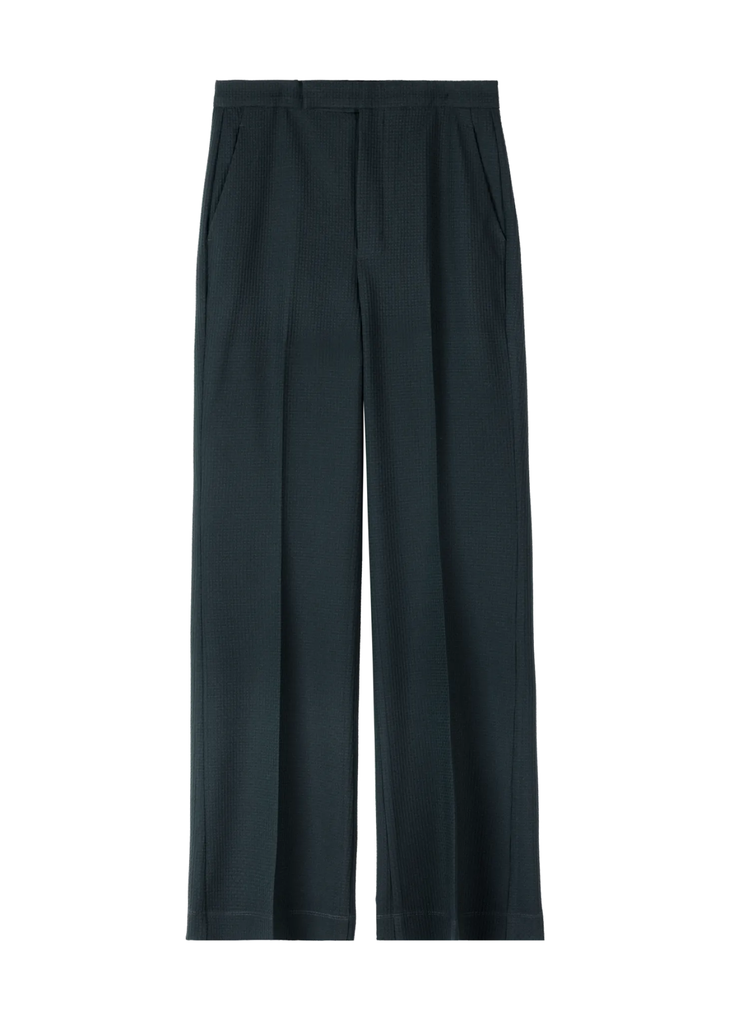Waffle flared trousers