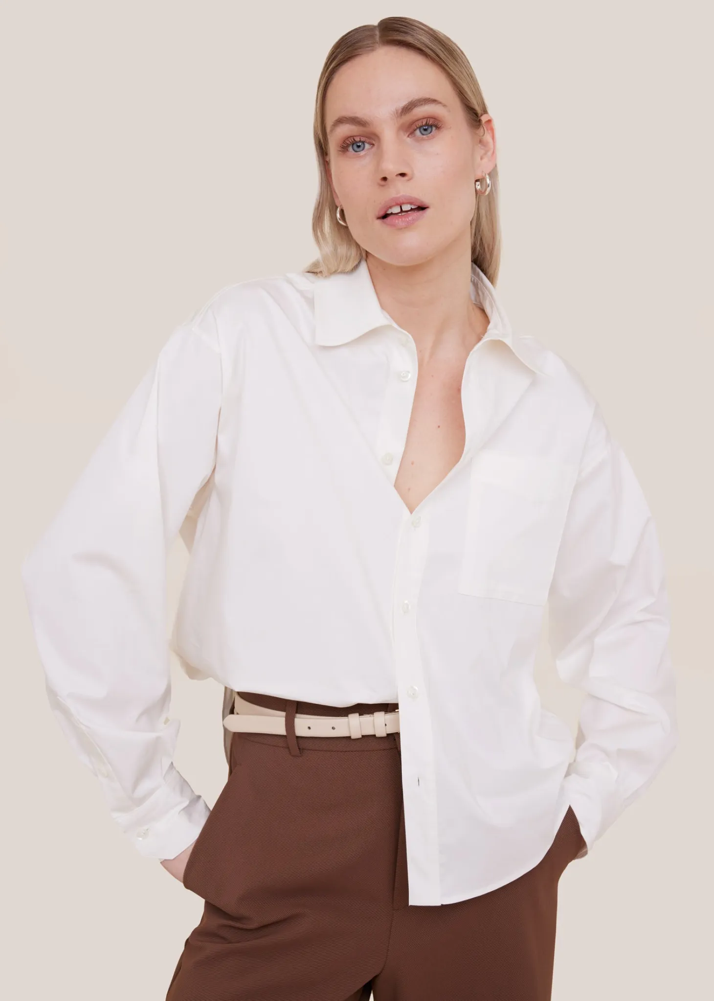 Wide fit cotton blouse