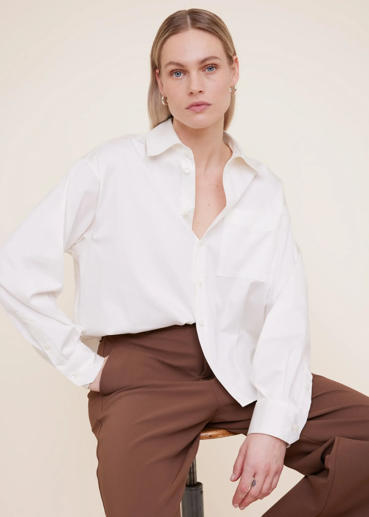 Wide fit cotton blouse