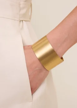 Wide gold plated bangle