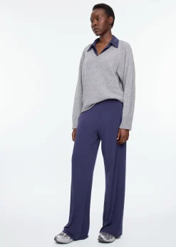 Wide leg tricot pants