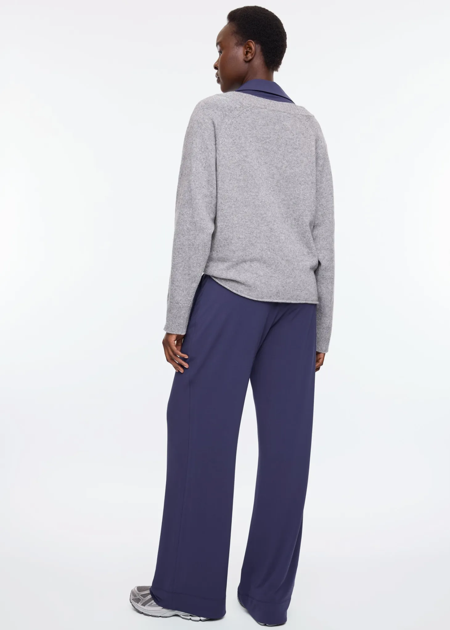 Wide leg tricot pants