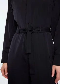 Wide satin jumpsuit