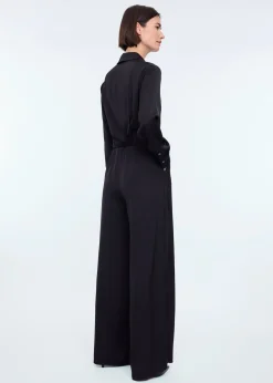 Wide satin jumpsuit