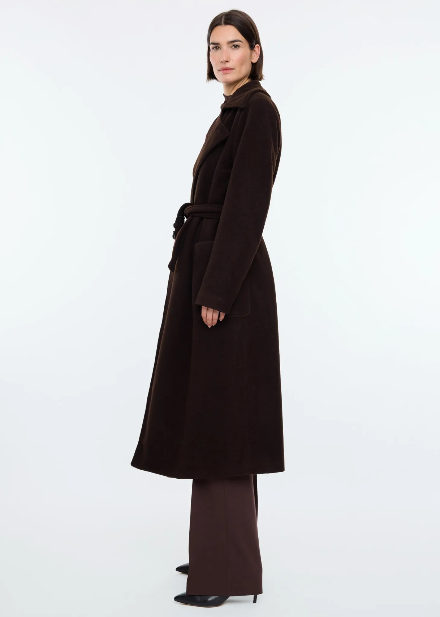 Wool blend cloak coat