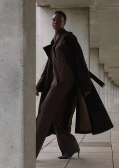 Wool blend cloak coat