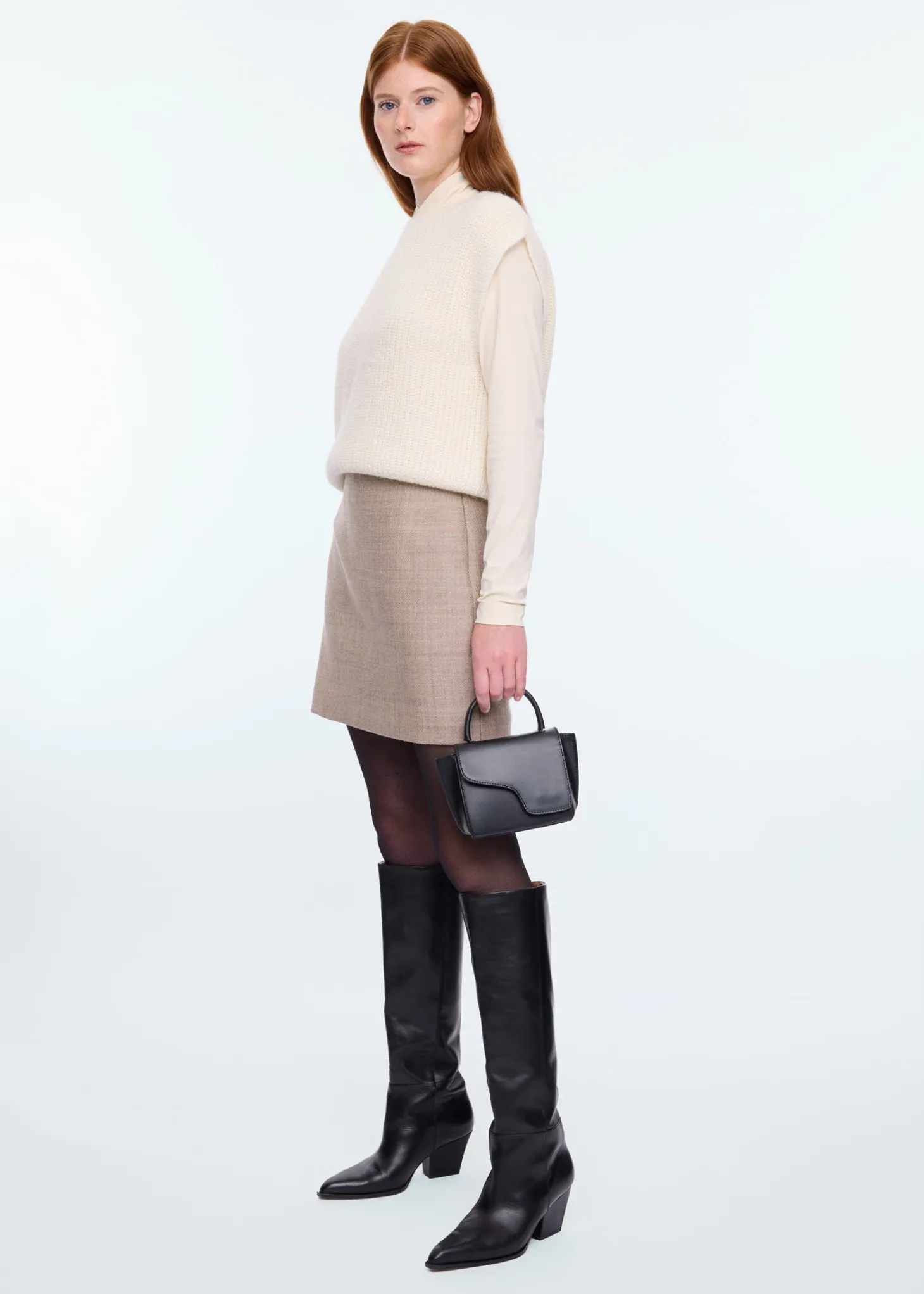 Wool mini skirt