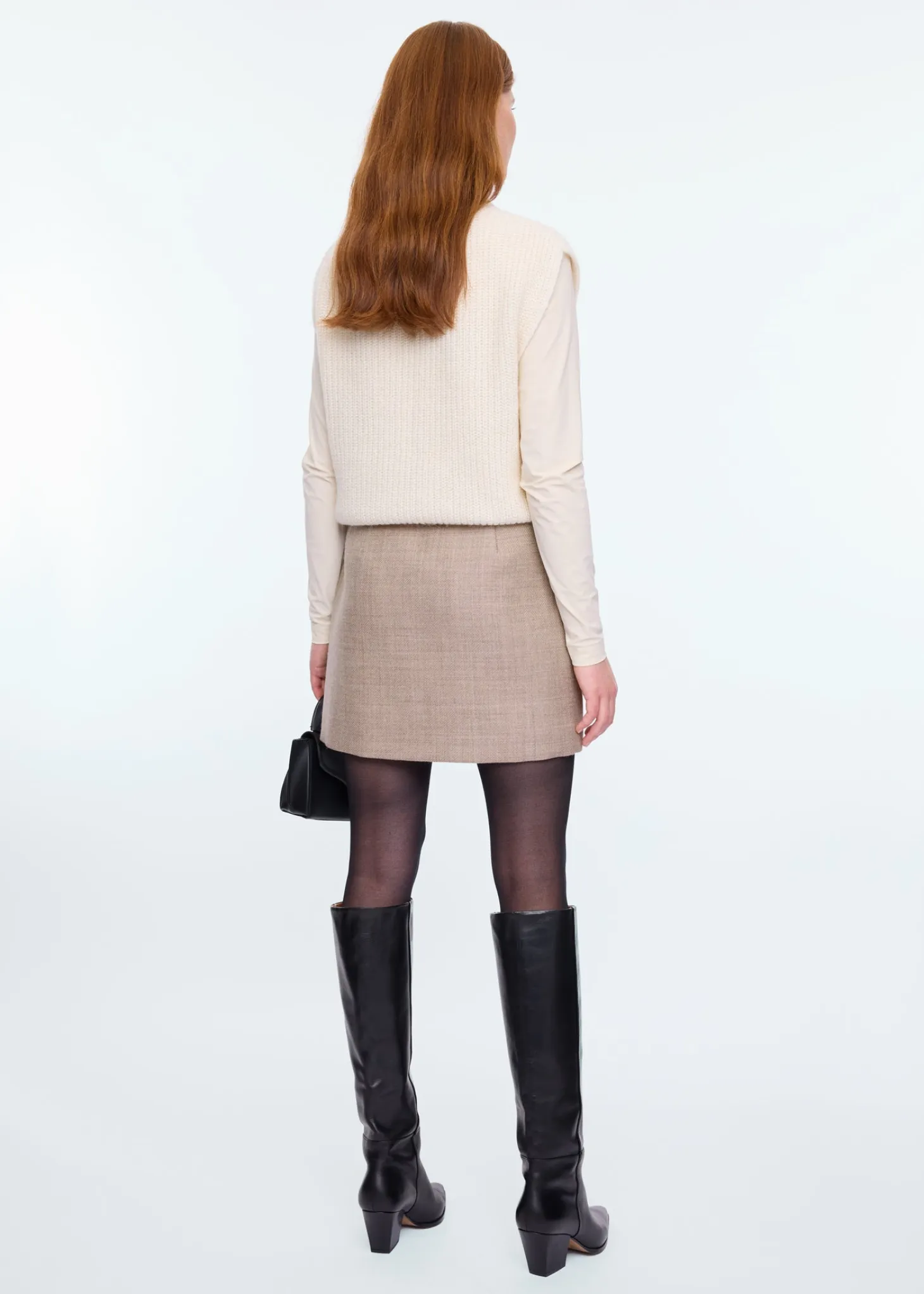 Wool mini skirt