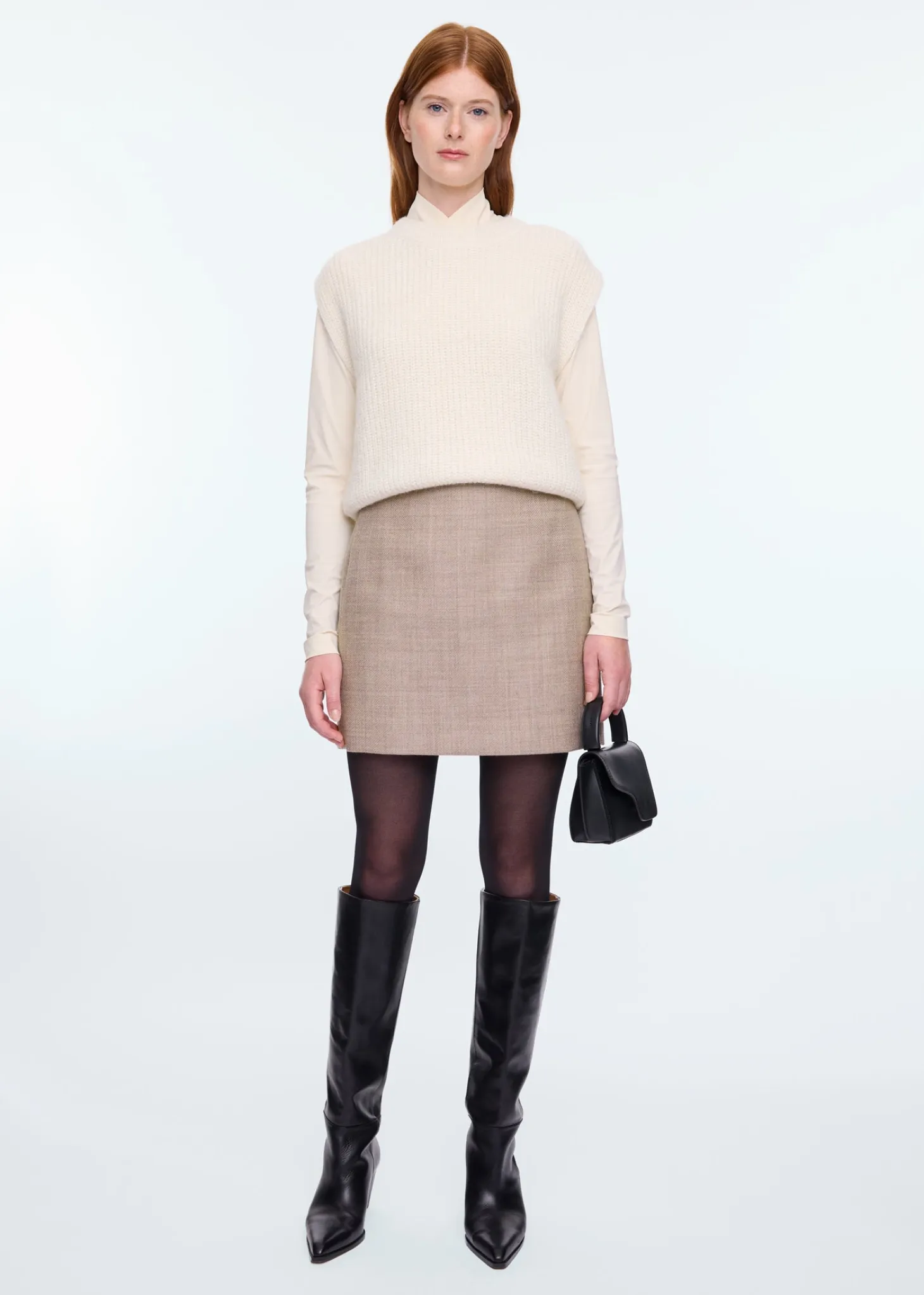 Wool mini skirt