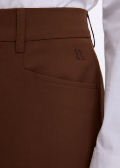 Wool tailored wide trousers